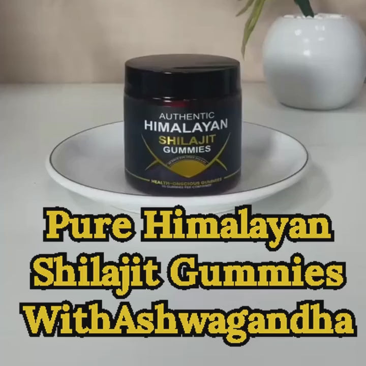 Pure Himalayan Shilajit Gummies  WithAshwagandha, Gokshura  Other Herbs L Noadded Sugar L 60 Chewables Edible Supplement